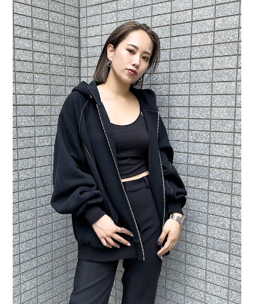 ENVYM（アンビー）の「ラインルーズＰＫ（パーカー・レディース・グレー/ホワイト/ブラック・FREE）」の2枚目の写真