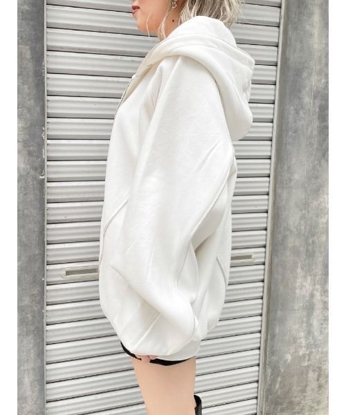 ENVYM（アンビー）の「ラインルーズＰＫ（パーカー・レディース・グレー/ホワイト/ブラック・FREE）」の16枚目の写真