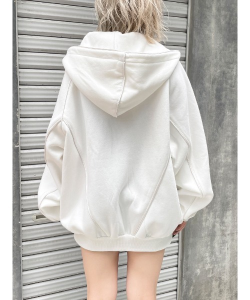 ENVYM（アンビー）の「ラインルーズＰＫ（パーカー・レディース・グレー/ホワイト/ブラック・FREE）」の17枚目の写真