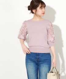 natural couture | 3Dレース袖華やか2WAYトップス(ニット/セーター)