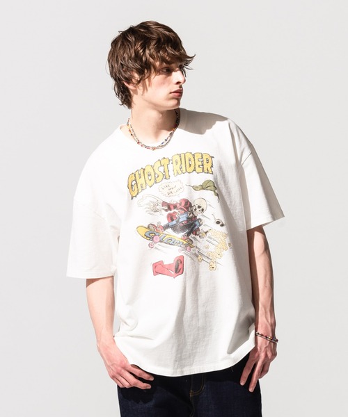 glamb(グラム)の「Ghost rider CS / ゴーストライダーカットソー(Tシャツ/カットソー・メンズ・ホワイト/ブラック/ブルー・S/M/L)」の8枚目の写真