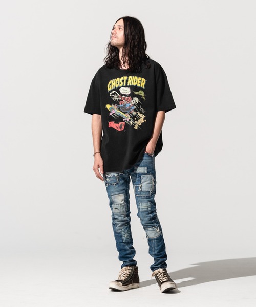 glamb(グラム)の「Ghost rider CS / ゴーストライダーカットソー(Tシャツ/カットソー・メンズ・ホワイト/ブラック/ブルー・S/M/L)」の17枚目の写真