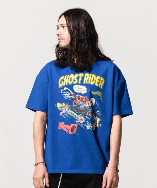 glamb(グラム)の「Ghost rider CS / ゴーストライダーカットソー(Tシャツ/カットソー・メンズ・ホワイト/ブラック/ブルー・S/M/L)」の4枚目の写真
