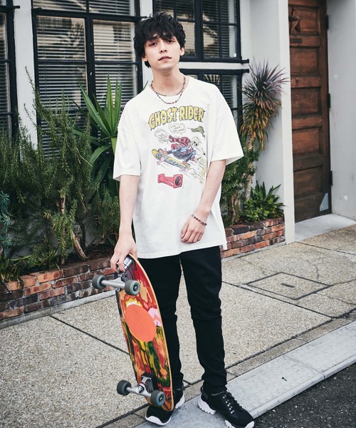glamb(グラム)の「Ghost rider CS / ゴーストライダーカットソー(Tシャツ/カットソー・メンズ・ホワイト/ブラック/ブルー・S/M/L)」の16枚目の写真