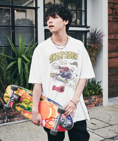 glamb(グラム)の「Ghost rider CS / ゴーストライダーカットソー(Tシャツ/カットソー・メンズ・ホワイト/ブラック/ブルー・S/M/L)」の21枚目の写真