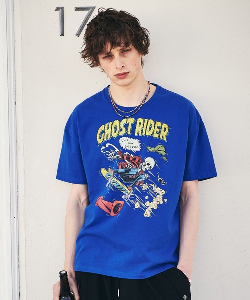 glamb(グラム)の「Ghost rider CS / ゴーストライダーカットソー(Tシャツ/カットソー・メンズ・ホワイト/ブラック/ブルー・S/M/L)」の22枚目の写真
