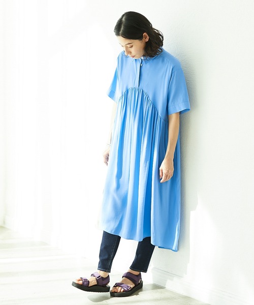 ギャザーシャツワンピース シャツワンピース Lepsim レプシィム のファッション