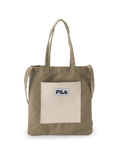 FILA（フィラ）の「◆【FILA別注】キャンバストート（トートバッグ・レディース・アイボリー/ブラック系4/カーキ系3・00）」の3枚目の写真