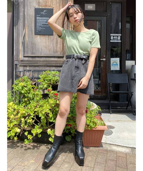 EVRIS（エヴリス）の「レーストリミングリブTOPS（Tシャツ/カットソー・レディース・ブラック/ホワイト/ピンク/ミント・FREE）」の18枚目の写真