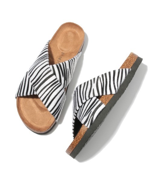 RAGEBLUE(レイジブルー)の「バンダナ/アニマル柄クロスサンダル/939670(サンダル・メンズ・ベージュ/ネイビー/レッド/その他/レオパード/ゼブラ・MEDIUM/LARGE)」の6枚目の写真