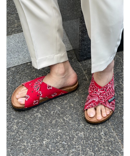 RAGEBLUE(レイジブルー)の「バンダナ/アニマル柄クロスサンダル/939670(サンダル・メンズ・ベージュ/ネイビー/レッド/その他/レオパード/ゼブラ・MEDIUM/LARGE)」の3枚目の写真