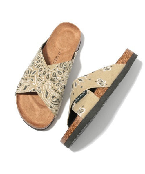 RAGEBLUE(レイジブルー)の「バンダナ/アニマル柄クロスサンダル/939670(サンダル・メンズ・ベージュ/ネイビー/レッド/その他/レオパード/ゼブラ・MEDIUM/LARGE)」の9枚目の写真