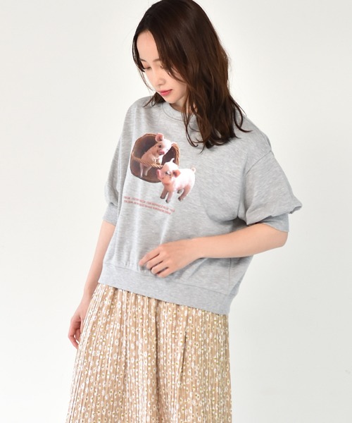 ems excite（エムズエキサイト）の「アニマルトレーナー（スウェット・レディース・ライトグレー/ホワイト/ブルー・FREE）」の3枚目の写真