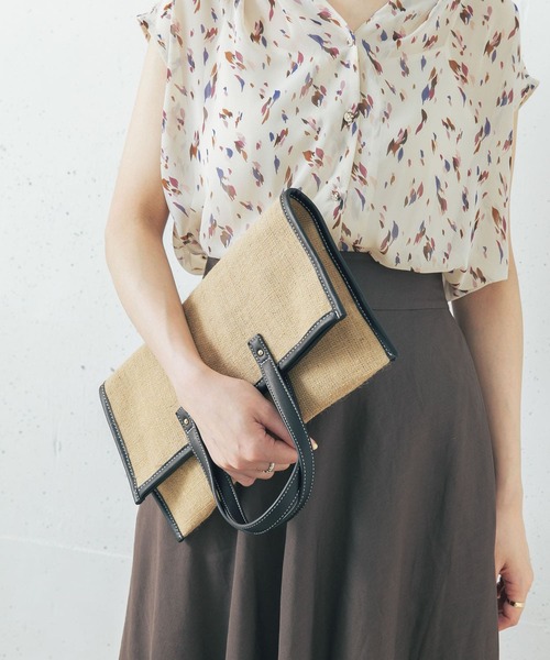 URBAN RESEARCH ROSSO（アーバンリサーチロッソ）の「リネントートバッグ（トートバッグ・レディース・ブラウン/ブラック・-）」の2枚目の写真