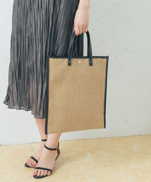 URBAN RESEARCH ROSSO（アーバンリサーチロッソ）の「リネントートバッグ（トートバッグ・レディース・ブラウン/ブラック・-）」の4枚目の写真