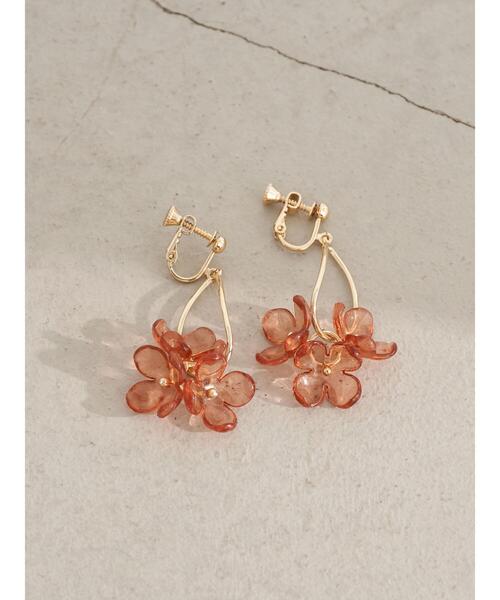 earth music&ecology（アースミュージックアンドエコロジー）の「クリアフラワーイヤリング ＊（イヤリング・レディース・ブラウン/クリア・FREE）」の9枚目の写真