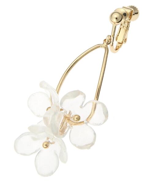 earth music&ecology（アースミュージックアンドエコロジー）の「クリアフラワーイヤリング ＊（イヤリング・レディース・ブラウン/クリア・FREE）」の4枚目の写真