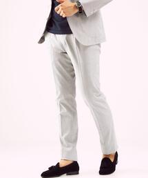 green label relaxing（グリーンレーベルリラクシング）の「SONDRIO シアサッカー スリム 1プリーツ セットアップ パンツ スラックス（スラックス・メンズ）」