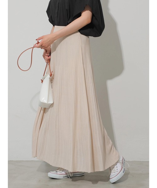 AMERICAN HOLIC(アメリカンホリック)の「ニットプリーツスカート(スカート・レディース・アイボリー/チャコールグレー/グレイッシュベージュ/ミント・M/L)」の11枚目の写真