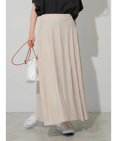 AMERICAN HOLIC(アメリカンホリック)の「ニットプリーツスカート(スカート・レディース・アイボリー/チャコールグレー/グレイッシュベージュ/ミント・M/L)」の5枚目の写真