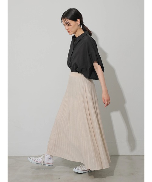 AMERICAN HOLIC(アメリカンホリック)の「ニットプリーツスカート(スカート・レディース・アイボリー/チャコールグレー/グレイッシュベージュ/ミント・M/L)」の14枚目の写真