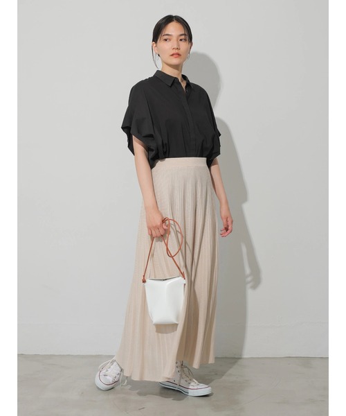 AMERICAN HOLIC(アメリカンホリック)の「ニットプリーツスカート(スカート・レディース・アイボリー/チャコールグレー/グレイッシュベージュ/ミント・M/L)」の8枚目の写真