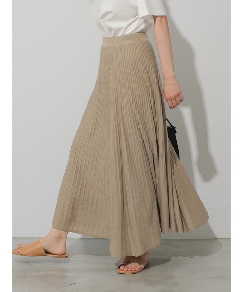 AMERICAN HOLIC(アメリカンホリック)の「ニットプリーツスカート(スカート・レディース・アイボリー/チャコールグレー/グレイッシュベージュ/ミント・M/L)」の12枚目の写真