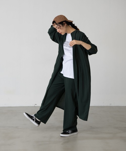 EDIT Gris（エディットグリ）の「リラックスストレートパンツ（その他パンツ・レディース・ブラック/ダークグリーン/オレンジ・FREE）」の2枚目の写真