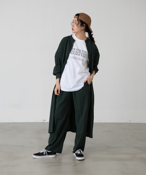 EDIT Gris（エディットグリ）の「リラックスストレートパンツ（その他パンツ・レディース・ブラック/ダークグリーン/オレンジ・FREE）」の6枚目の写真