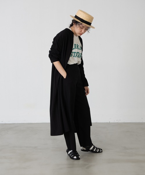 EDIT Gris（エディットグリ）の「リラックスストレートパンツ（その他パンツ・レディース・ブラック/ダークグリーン/オレンジ・FREE）」の12枚目の写真