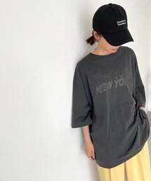 CANAL JEAN | via j(ヴィアジェイ) "NEW YORK"ピグメント半袖Tシャツ(Tシャツ/カットソー)