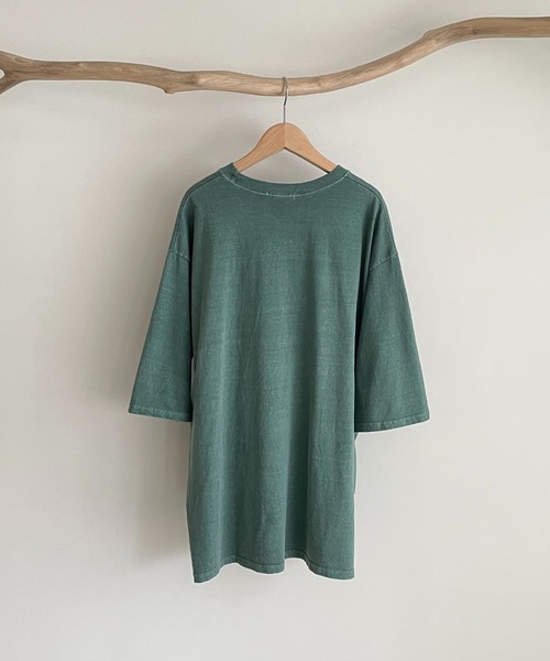 CANAL JEAN(キャナルジーン)の「via j(ヴィアジェイ) "NEW YORK"ピグメント半袖Tシャツ(Tシャツ/カットソー・レディース・チャコールグレー/グリーン・ONE SIZE)」の10枚目の写真