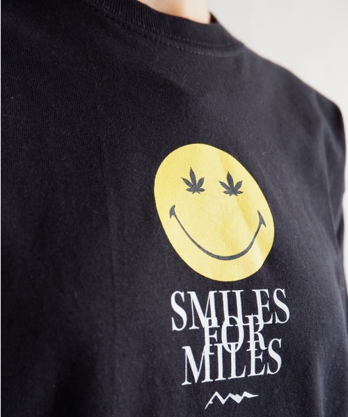 MANASTASH(マナスタッシュ)の「MANASTASH/マナスタッシュ W's LEAF SMILE L/S TEE ウィメンズ リーフスマイル ロンT(Tシャツ/カットソー・レディース・ホワイト/サンドベージュ/ブラック・MEDIUM)」の7枚目の写真