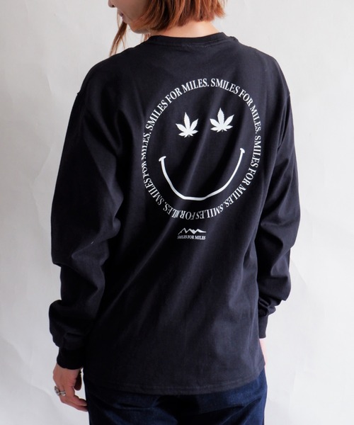 MANASTASH(マナスタッシュ)の「MANASTASH/マナスタッシュ W's LEAF SMILE L/S TEE ウィメンズ リーフスマイル ロンT(Tシャツ/カットソー・レディース・ホワイト/サンドベージュ/ブラック・MEDIUM)」の9枚目の写真