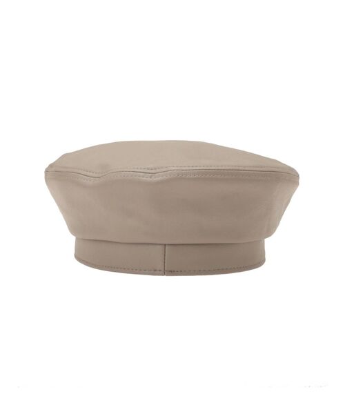 MERCURYDUO（マーキュリーデュオ）の「フェイクレザーベレー（ハンチング/ベレー帽・レディース・ベージュ/ブラウン・FREE）」の4枚目の写真