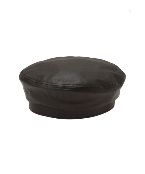MERCURYDUO（マーキュリーデュオ）の「フェイクレザーベレー（ハンチング/ベレー帽・レディース・ベージュ/ブラウン・FREE）」の7枚目の写真