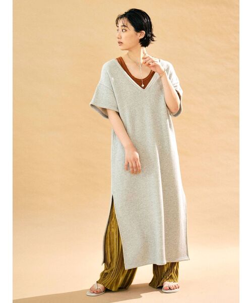 Ungrid（アングリッド）の「スウェットカフタンワンピース（ワンピース・レディース・ライトグレー/チャコールグレー・FREE）」の13枚目の写真