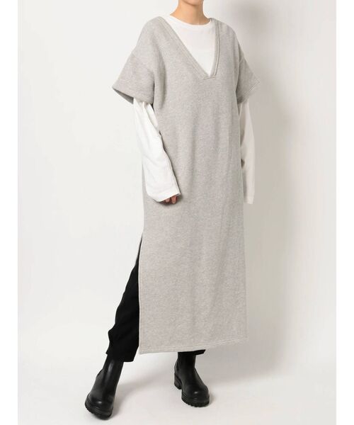 Ungrid（アングリッド）の「スウェットカフタンワンピース（ワンピース・レディース・ライトグレー/チャコールグレー・FREE）」の9枚目の写真