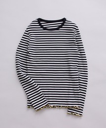 Lene | 針抜きボーダー クルーネックプルオーバー(ニット/セーター)