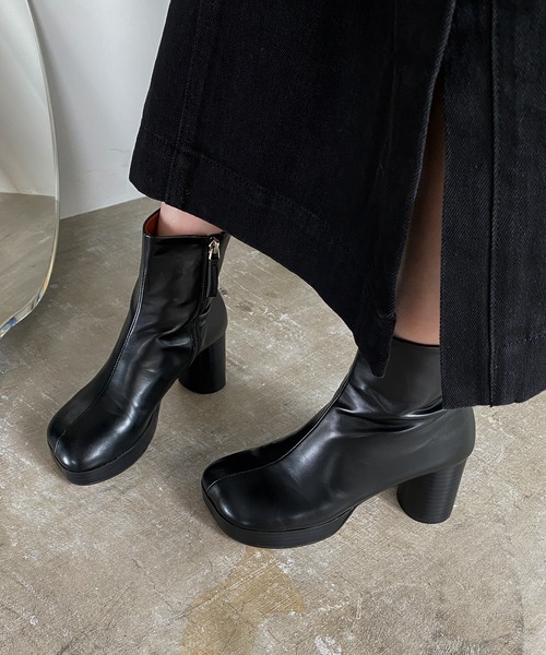 chuclla(チュクラ)の「【chuclla】【2021/AW】Round block-toe boots chs21a001(ブーツ・レディース・ブラック・40/36/39/38/37)」の12枚目の写真