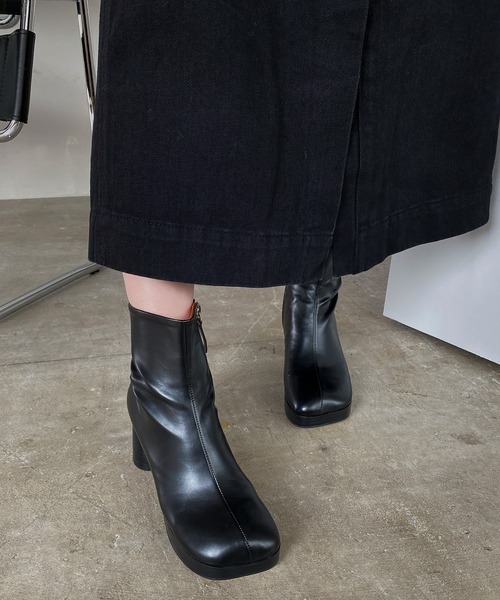 chuclla(チュクラ)の「【chuclla】【2021/AW】Round block-toe boots chs21a001(ブーツ・レディース・ブラック・40/36/39/38/37)」の13枚目の写真