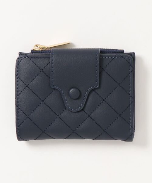 STYLEBLOCK（スタイルブロック）の「キルティング二つ折りミニ財布（財布・レディース・グレー/イエロー/ブラック/ピンク/ネイビー/ブラウン・FREE）」の5枚目の写真