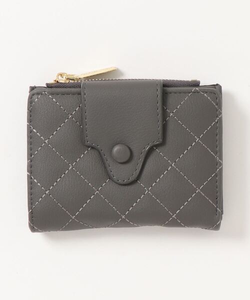 STYLEBLOCK（スタイルブロック）の「キルティング二つ折りミニ財布（財布・レディース・グレー/イエロー/ブラック/ピンク/ネイビー/ブラウン・FREE）」の3枚目の写真