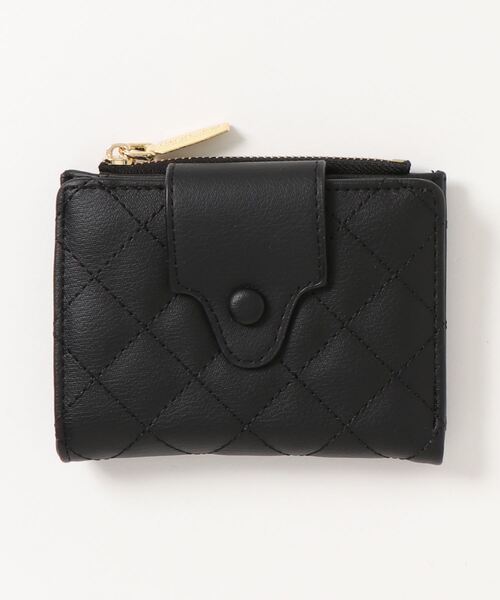 STYLEBLOCK（スタイルブロック）の「キルティング二つ折りミニ財布（財布・レディース・グレー/イエロー/ブラック/ピンク/ネイビー/ブラウン・FREE）」の2枚目の写真