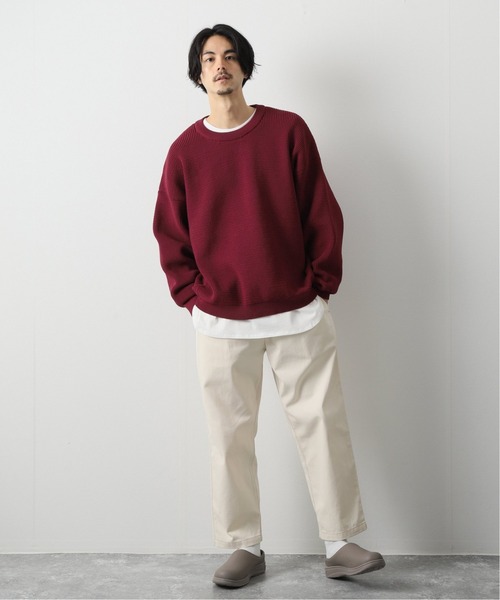 JOURNAL STANDARD relume(ジャーナルスタンダード レリューム)の「【ニット+カットソーの2点SET】RE/PO オーバーサイズワッフルニット(ニット/セーター・メンズ・ホワイト/イエロー/カーキ/ピンク/グレー/ブラウン/ベージュ/ブラック・M/L)」の14枚目の写真