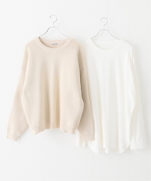 JOURNAL STANDARD relume(ジャーナルスタンダード レリューム)の「【ニット+カットソーの2点SET】RE/PO オーバーサイズワッフルニット(ニット/セーター・メンズ・ホワイト/イエロー/カーキ/ピンク/グレー/ブラウン/ベージュ/ブラック・M/L)」の18枚目の写真