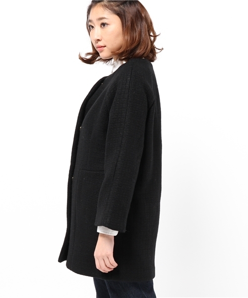 mystic（ミスティック）の「ムジツイードコクーンコート（その他アウター・レディース・ブラック/ベージュ/レンガ・ﾌﾘ-）」の5枚目の写真