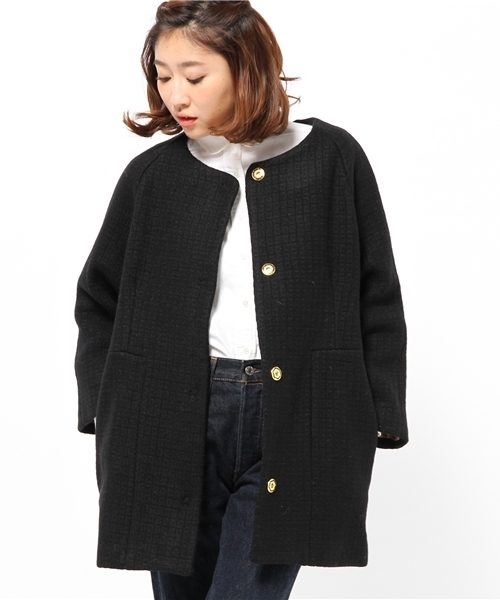 mystic（ミスティック）の「ムジツイードコクーンコート（その他アウター・レディース・ブラック/ベージュ/レンガ・ﾌﾘ-）」の7枚目の写真