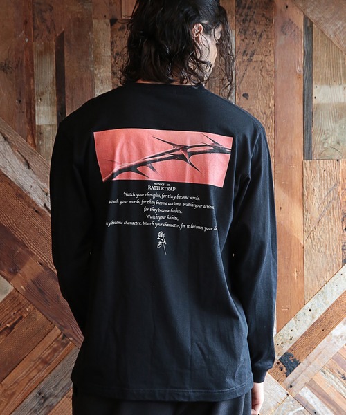 RATTLE TRAP（ラトルトラップ）の「グラフィックバックプリントロンT（Tシャツ/カットソー・メンズ・ホワイト/ブラック・S/M/L）」の2枚目の写真