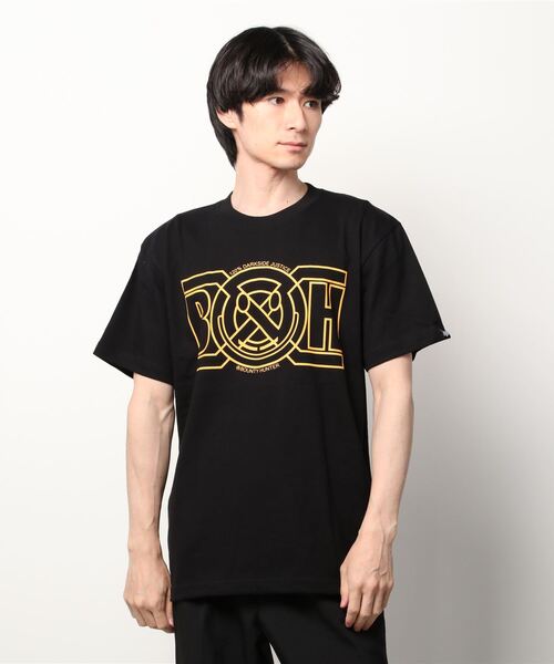 BOUNTY HUNTER（バウンティーハンター）の「BxH MOBIUS NIKO LOGO Tee（Tシャツ/カットソー・メンズ・ブラック×ホワイト/ブラック×レッド/ブラック×ブルー/ブラック×イエロー・MEDIUM/X-LARGE/XX-LARGE/LARGE）」の4枚目の写真